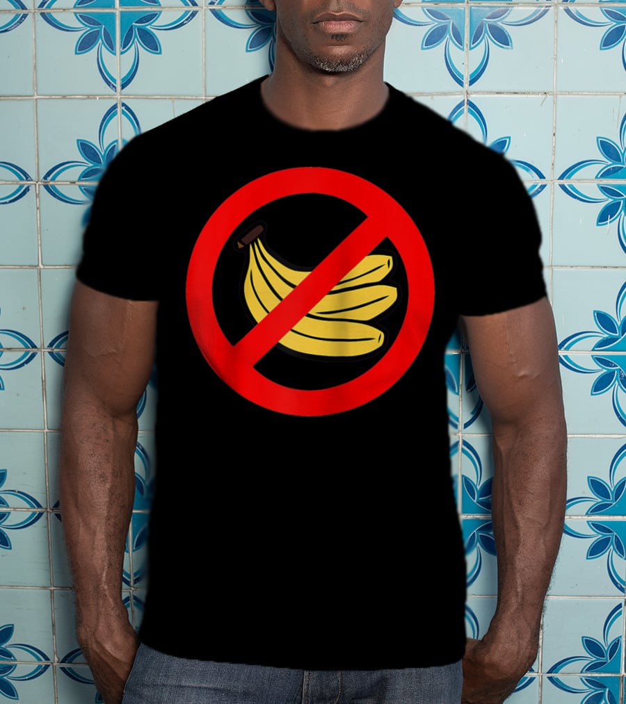 No Bananas Allowed Warning Sign Funny Banana Hater Boat T-Shirt