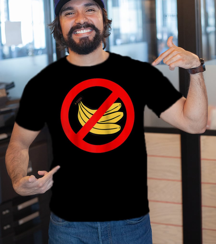 No Bananas Allowed Warning Sign Funny Banana Hater Boat T-Shirt