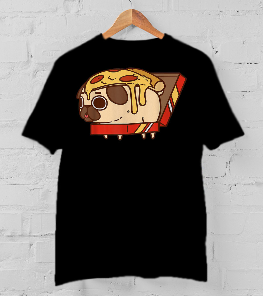 Funny Puglie Pizza Pug Love Pizza Birt Fan Gift T-Shirt