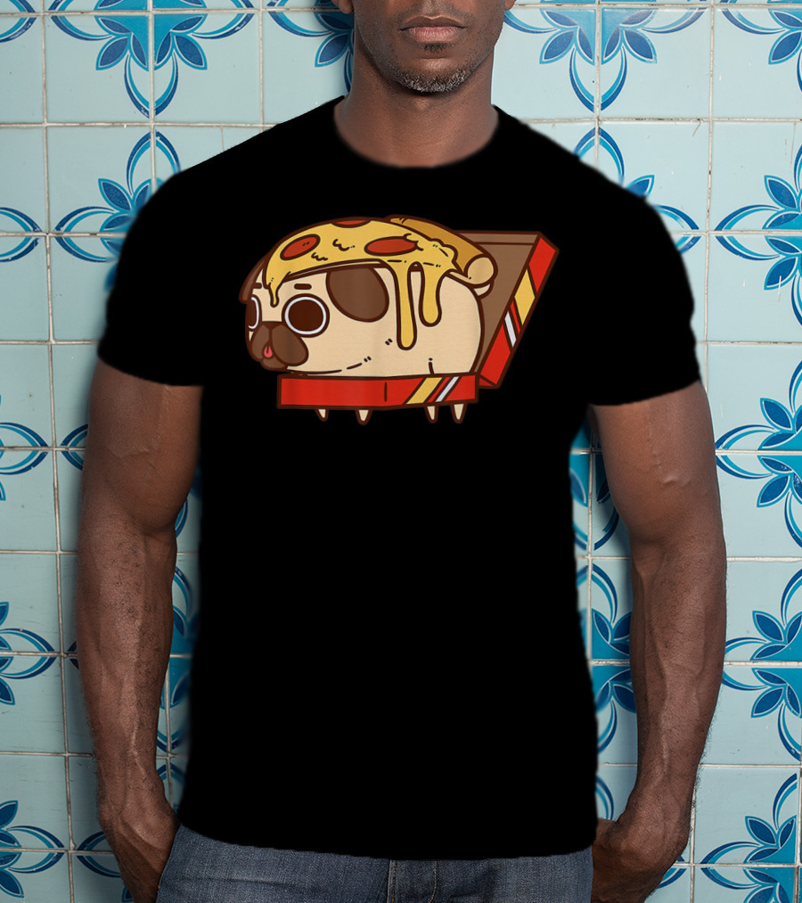 Funny Puglie Pizza Pug Love Pizza Birt Fan Gift T-Shirt