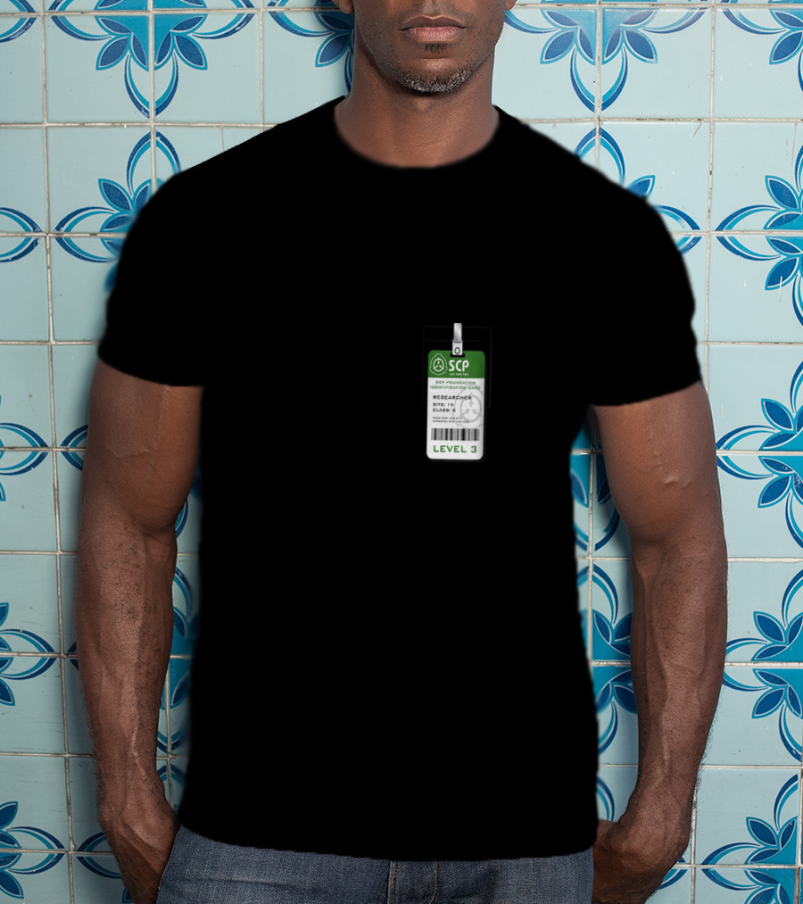 SCP Foundation Level 3 Researcher Identification Badge Secure Contain Protect Emblem T-Shirt