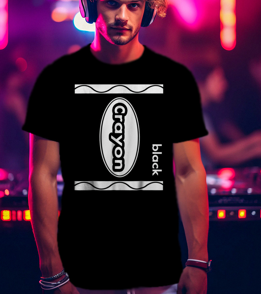 Black Crayon Box Halloween Costume TWH Crayon Black T-Shirt