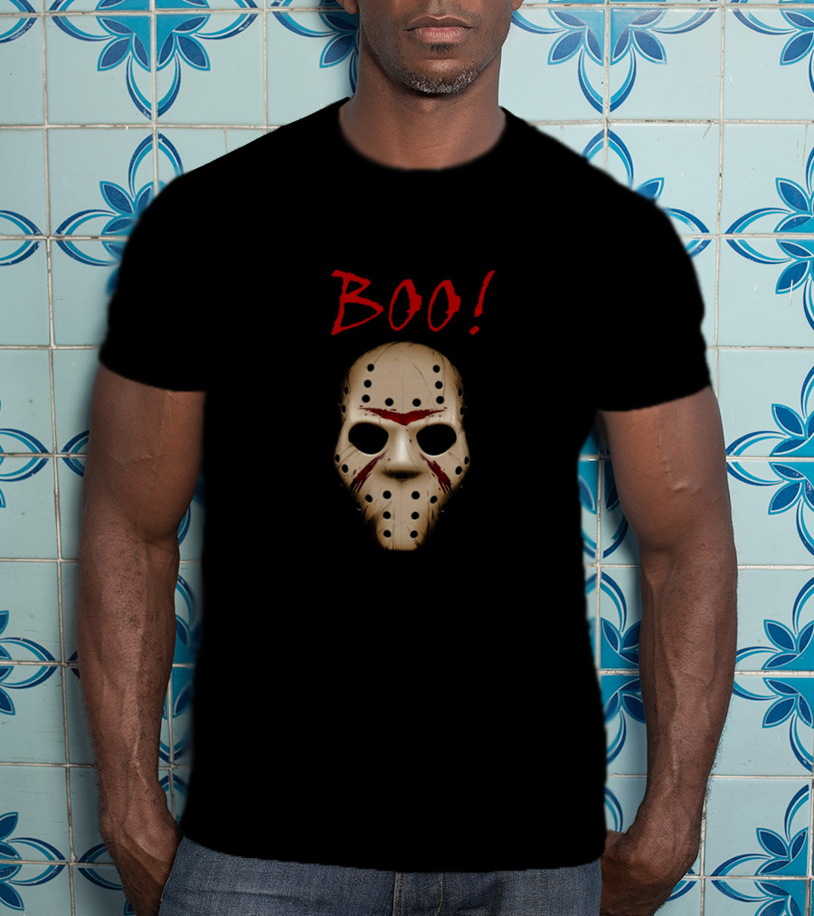 Boo Halloween Jason Mask Horror Costume T9D T-Shirt