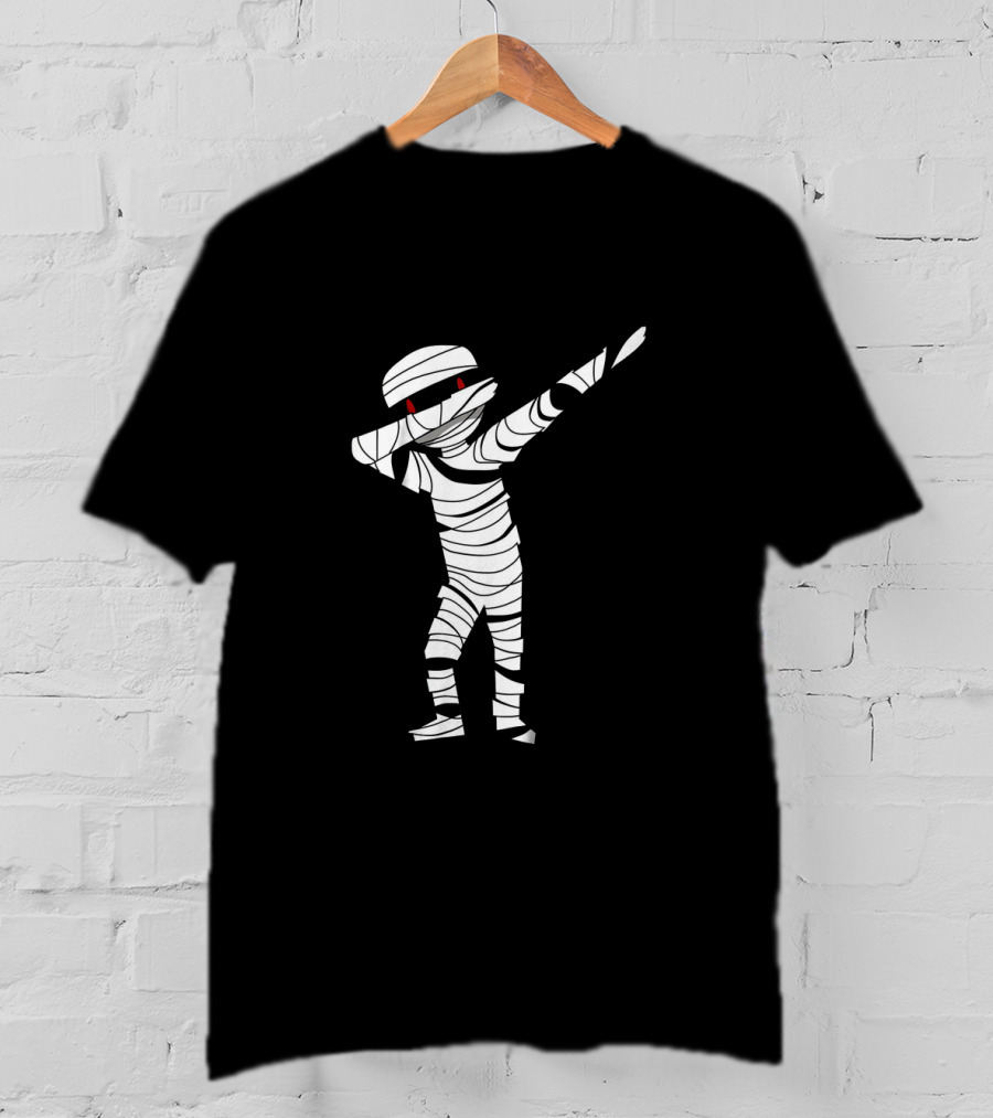 Dabbing Mummy Halloween With Red-Eyed Bandage Costume T-Shirt
