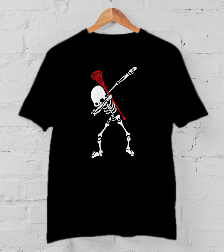 Halloween Dabbing Skeleton Lacrosse DS9 Sport T-Shirt