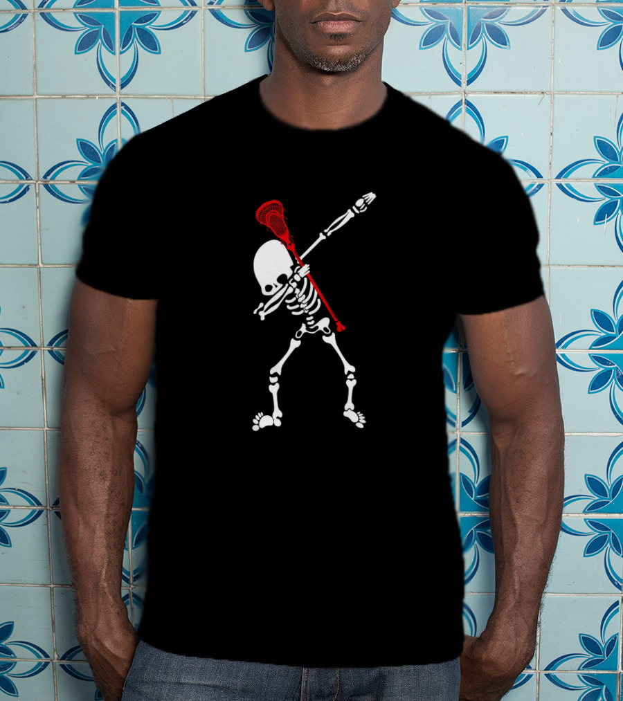 Halloween Dabbing Skeleton Lacrosse DS9 Sport T-Shirt