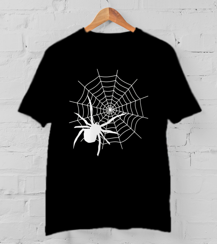 Halloween Spider Web With White Spider T-Shirt