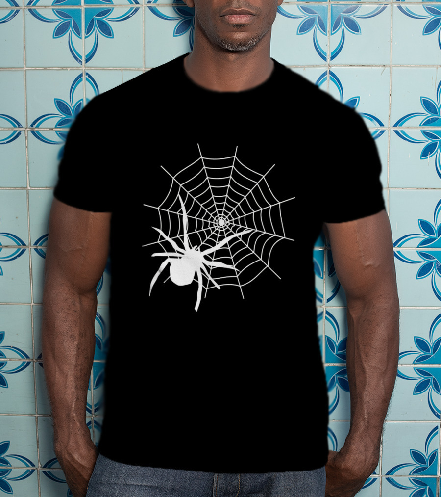 Halloween Spider Web With White Spider T-Shirt