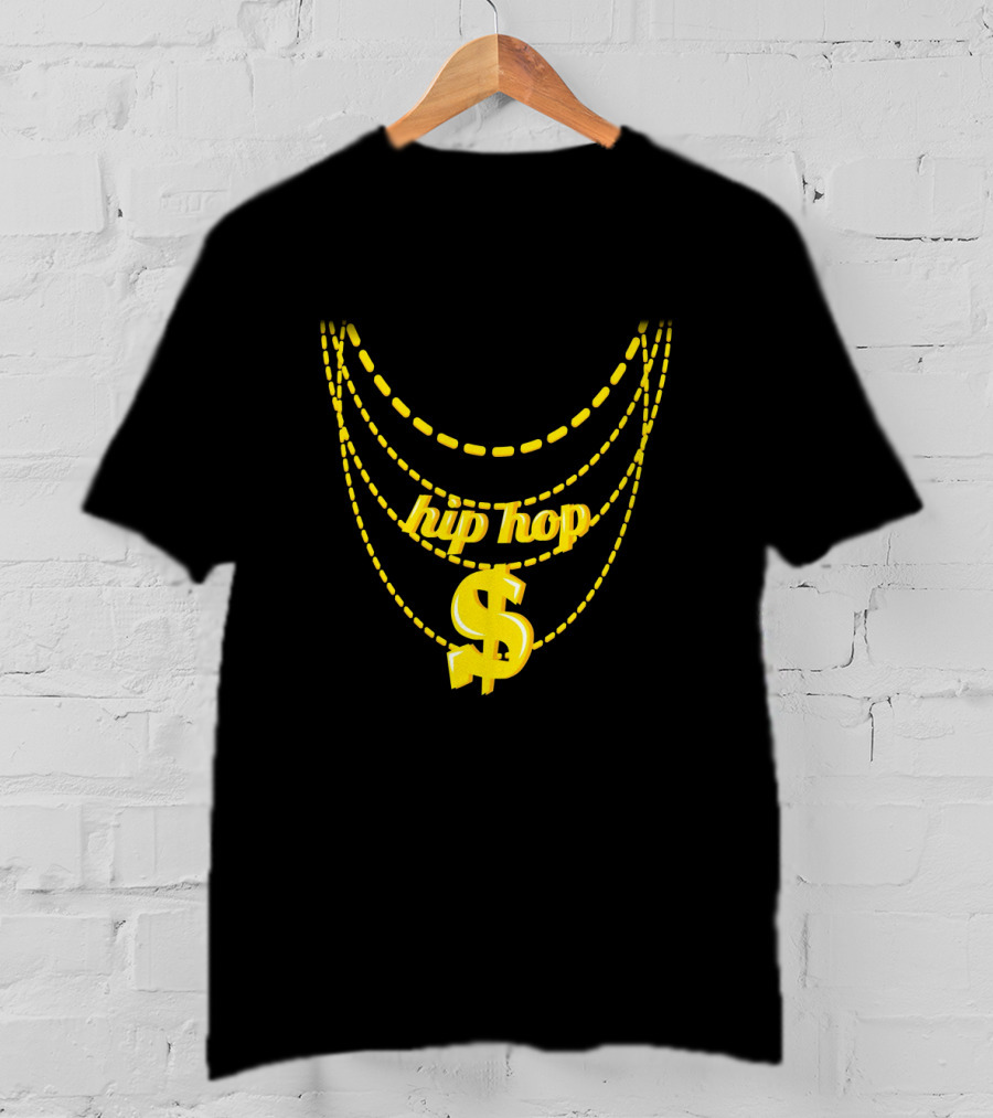 Hip Hop Costume Halloween Gold Chains Dollar Sign Necklace XJH T-Shirt