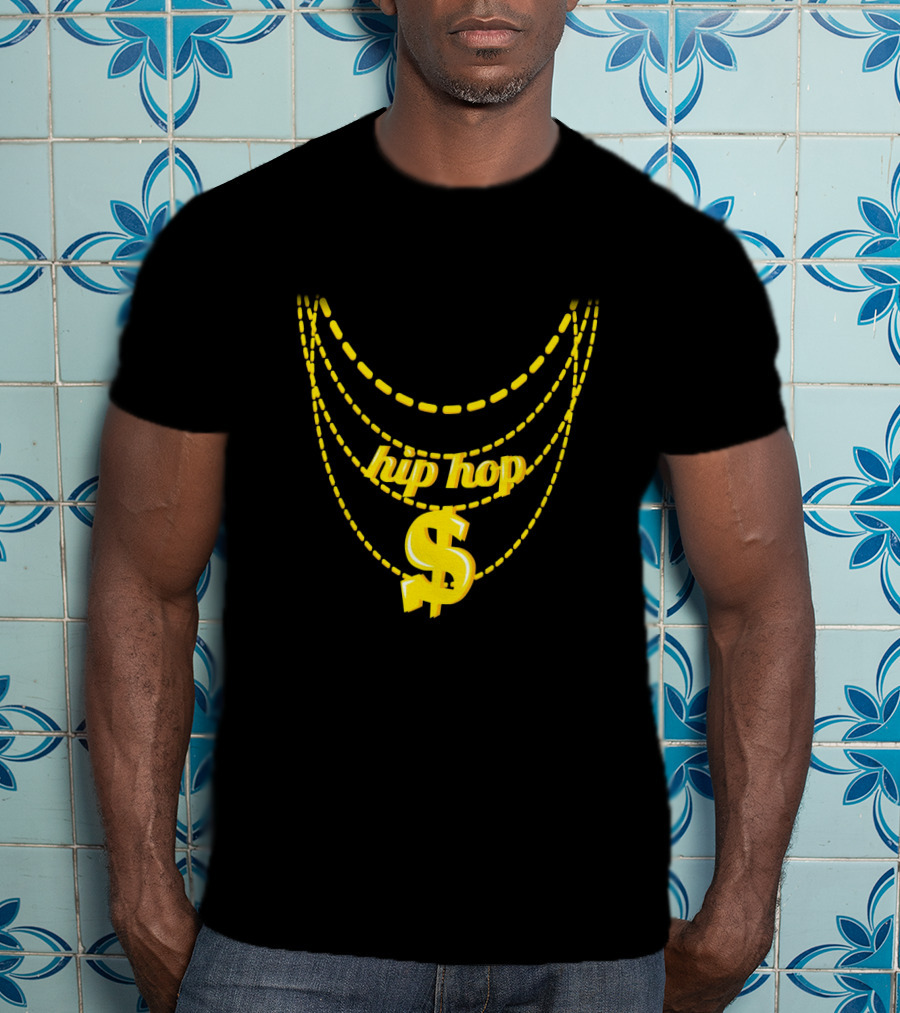 Hip Hop Costume Halloween Gold Chains Dollar Sign Necklace XJH T-Shirt
