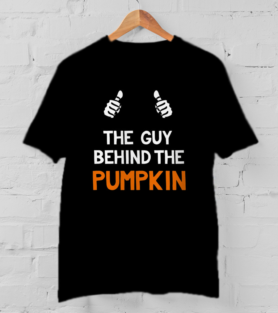 The Guy Behind The Pumpkin Funny Halloween Thumbs Up T-Shirt