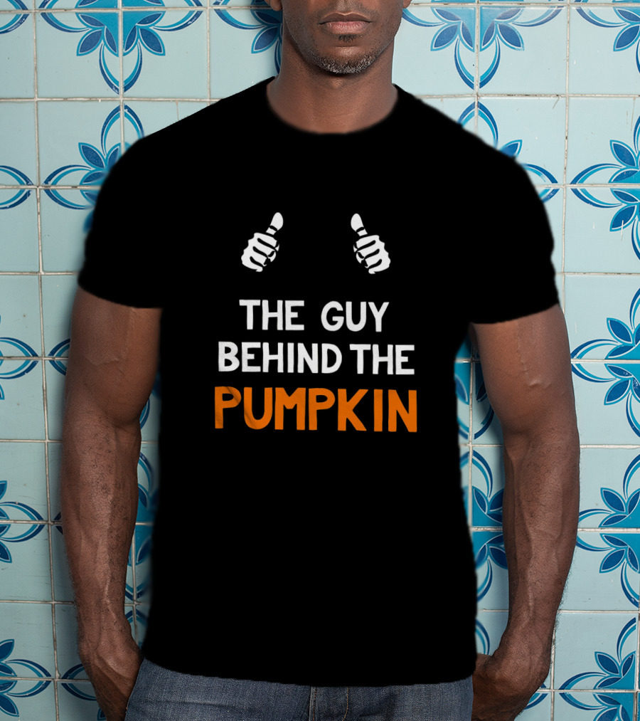 The Guy Behind The Pumpkin Funny Halloween Thumbs Up T-Shirt