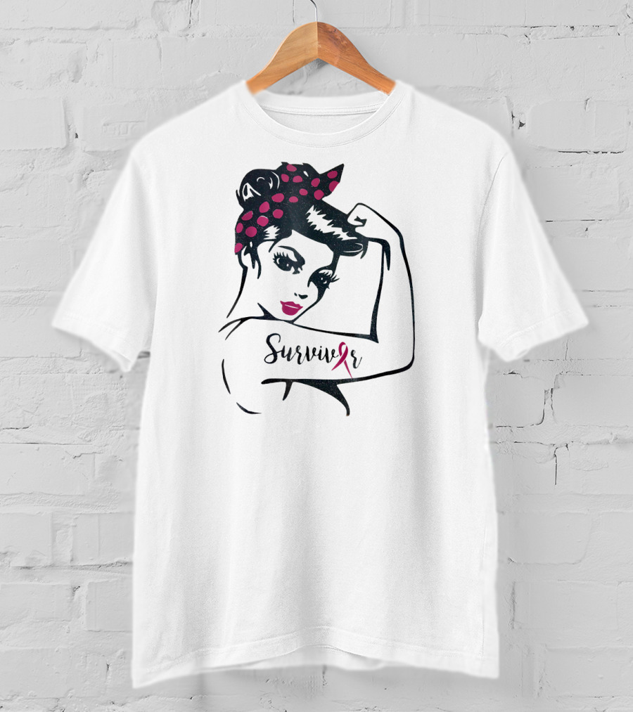 Rosie The Riveter Breast Cancer Survivor We Can Cure It Survivor T-Shirt