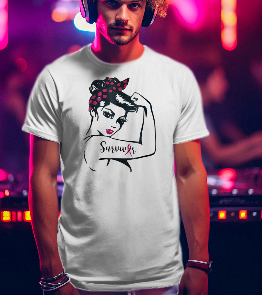 Rosie The Riveter Breast Cancer Survivor We Can Cure It Survivor T-Shirt