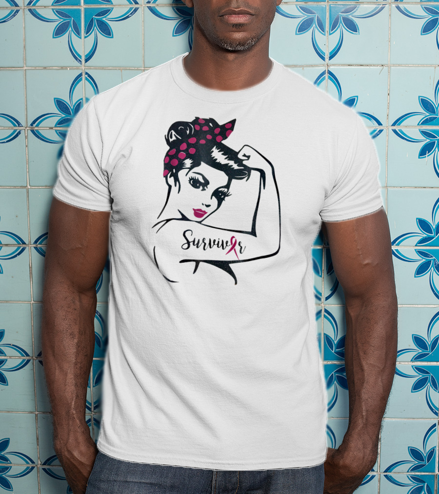 Rosie The Riveter Breast Cancer Survivor We Can Cure It Survivor T-Shirt