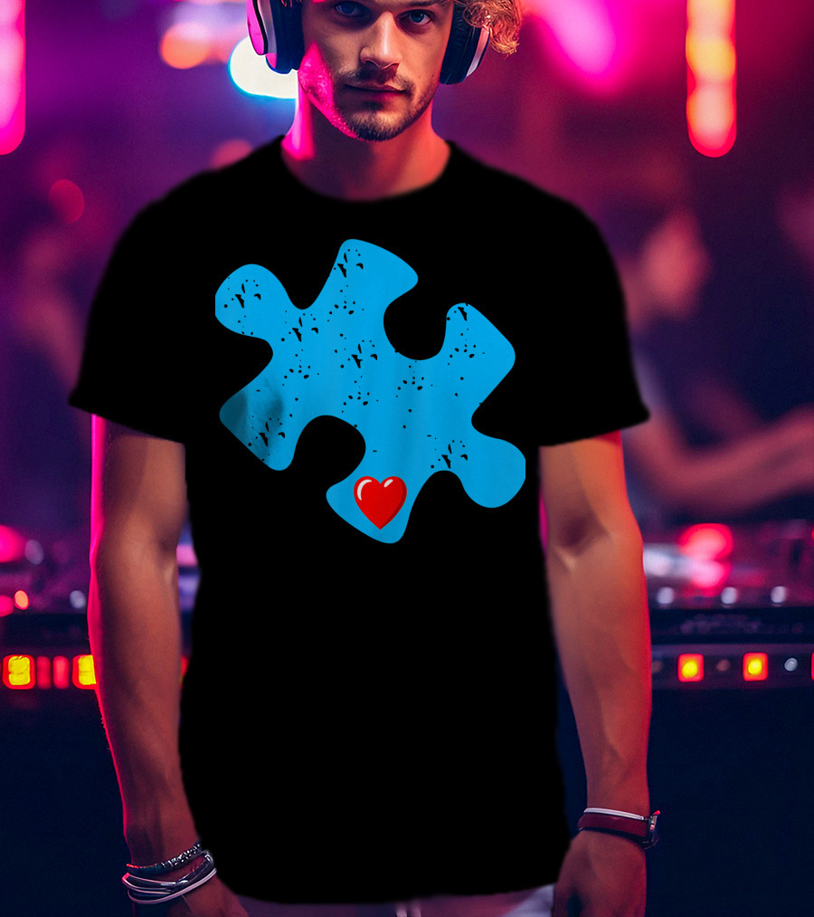 Cute Colorful Autism Love Puzzle Piece T-Shirt