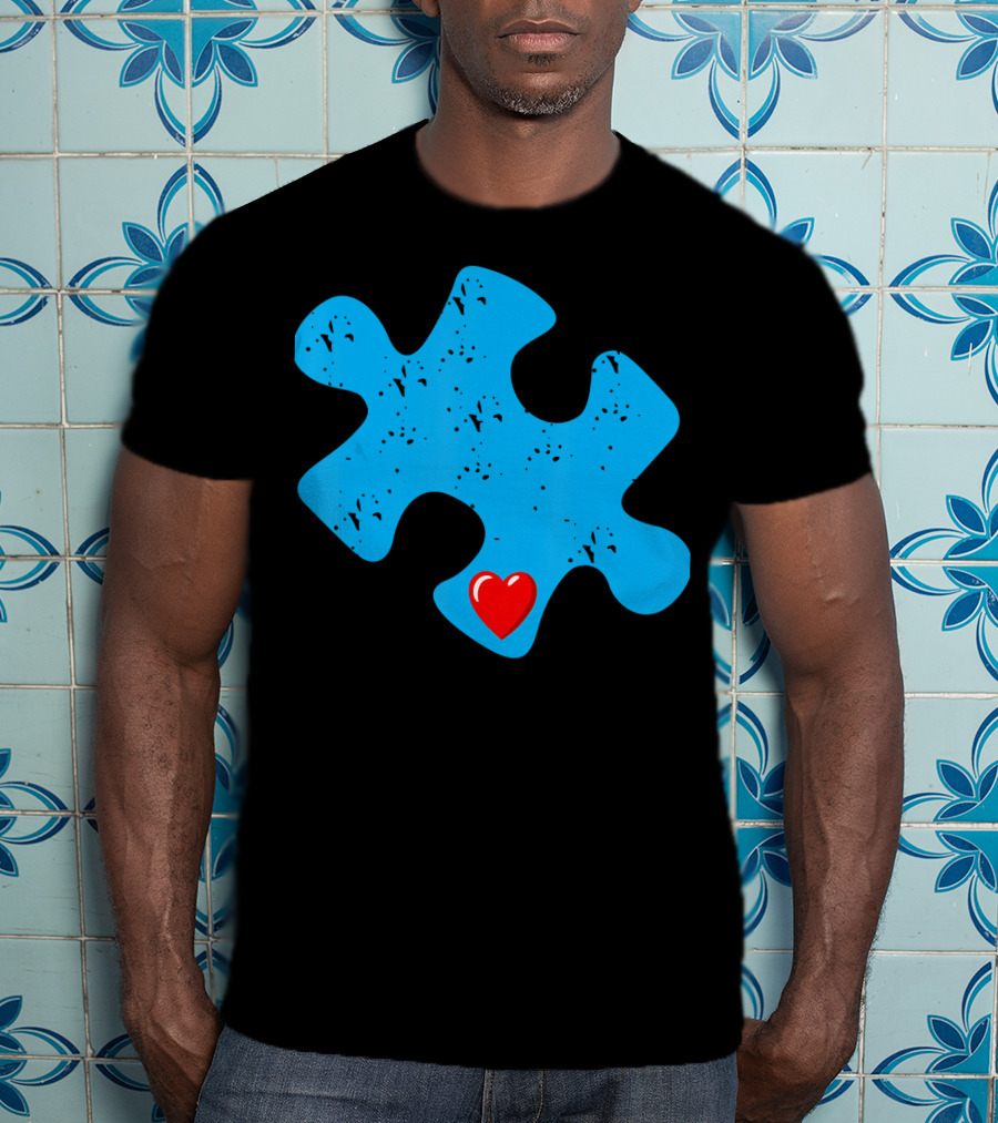 Cute Colorful Autism Love Puzzle Piece T-Shirt