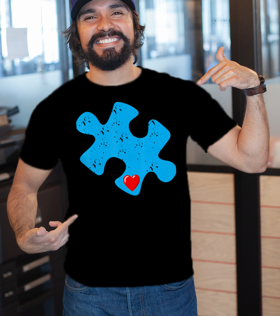 Cute Colorful Autism Love Puzzle Piece T-Shirt