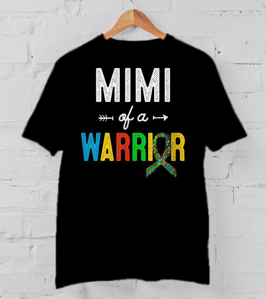 Mimi Of A Warrior Autism Awareness Puzzle T-Shirt