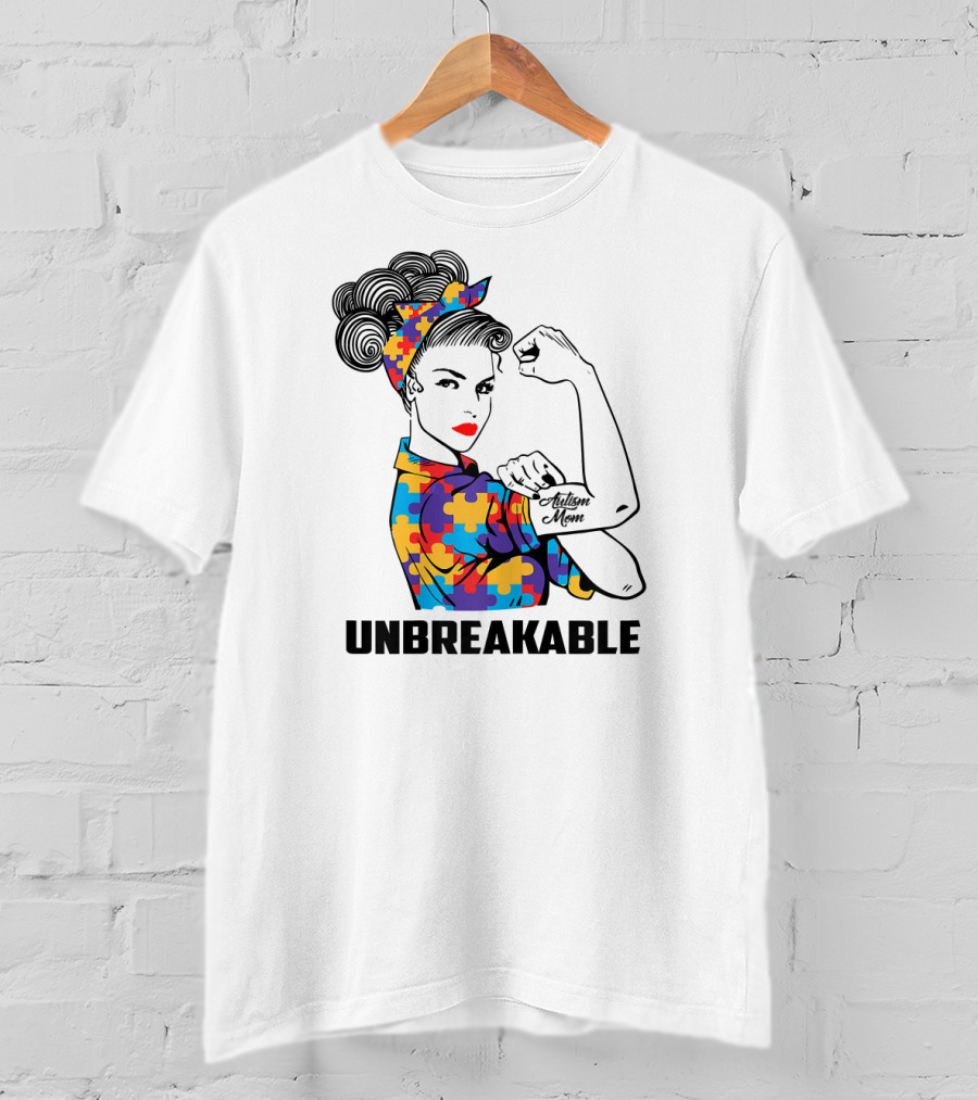 Unbreakable Autism Mom Awareness Autistic Parents T-Shirt