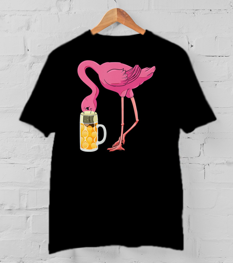 Beer Flamingo Beer Lover Alcohol Funny Oktoberfest T-Shirt