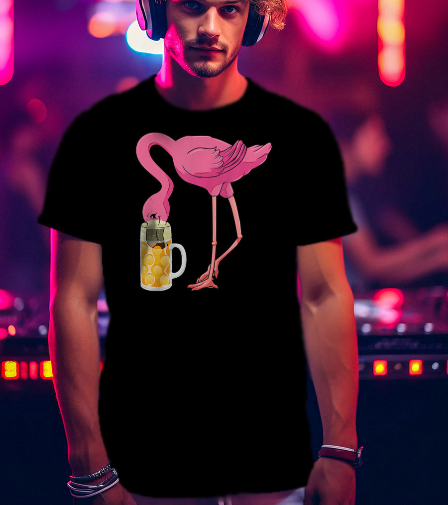 Beer Flamingo Beer Lover Alcohol Funny Oktoberfest T-Shirt