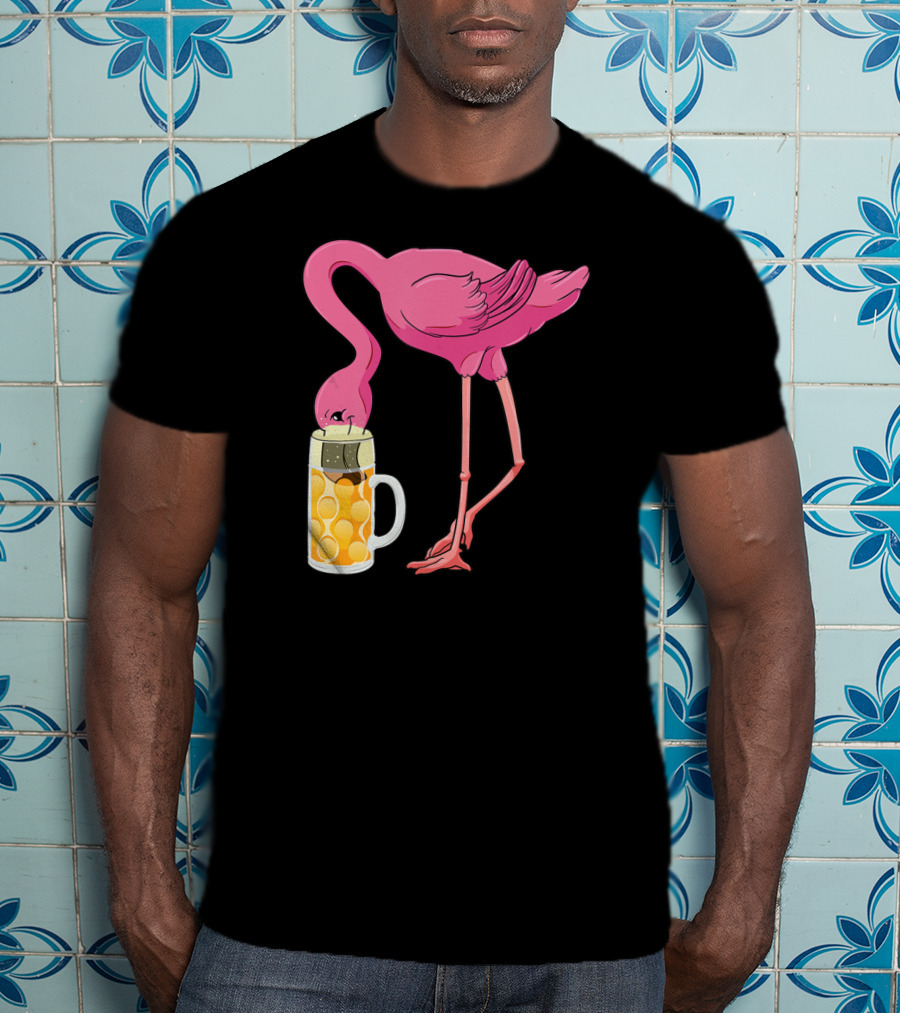 Beer Flamingo Beer Lover Alcohol Funny Oktoberfest T-Shirt