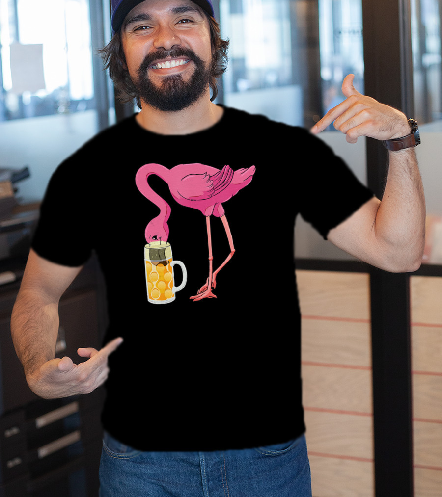 Beer Flamingo Beer Lover Alcohol Funny Oktoberfest T-Shirt