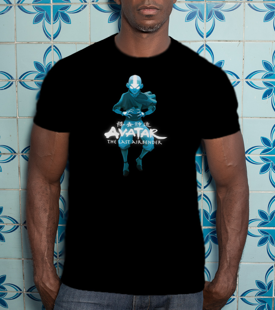 Avatar The Last Airbender Blue Monochromatic Aang T-Shirt