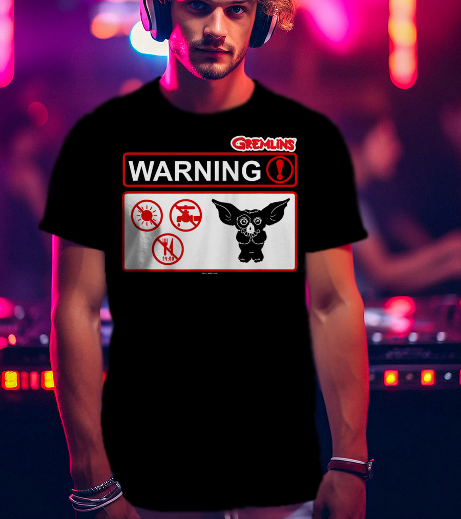 Gremlins Warning Sign Icons Gizmo T-Shirt