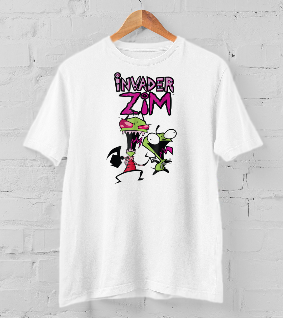 Nickelodeon Invader Zim Animated Characters Zim And GIR T-Shirt
