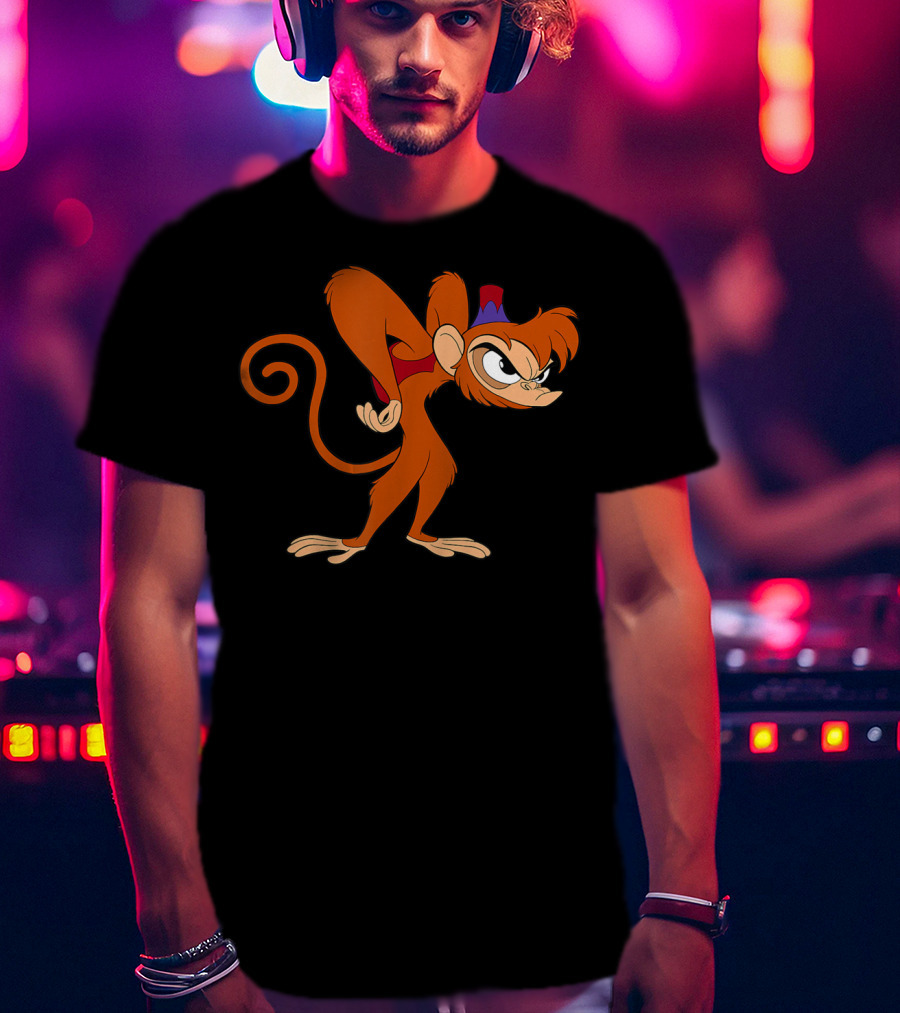 Disney Aladdin 90s Angry Abu Character Image T-Shirt