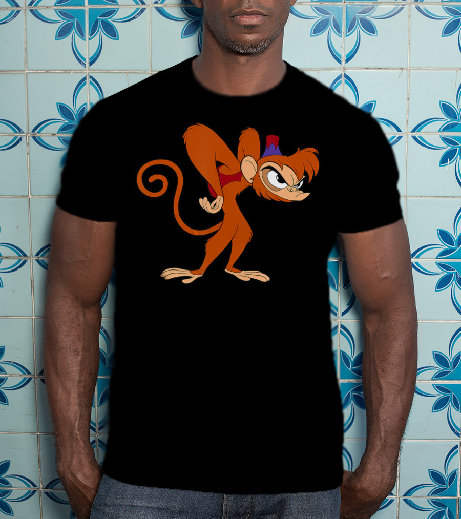 Disney Aladdin 90s Angry Abu Character Image T-Shirt