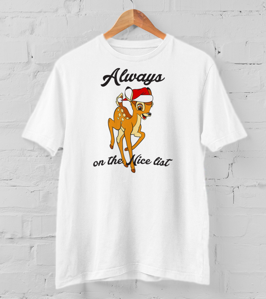 Disney Bambi Always On The Nice List Christmas T-Shirt