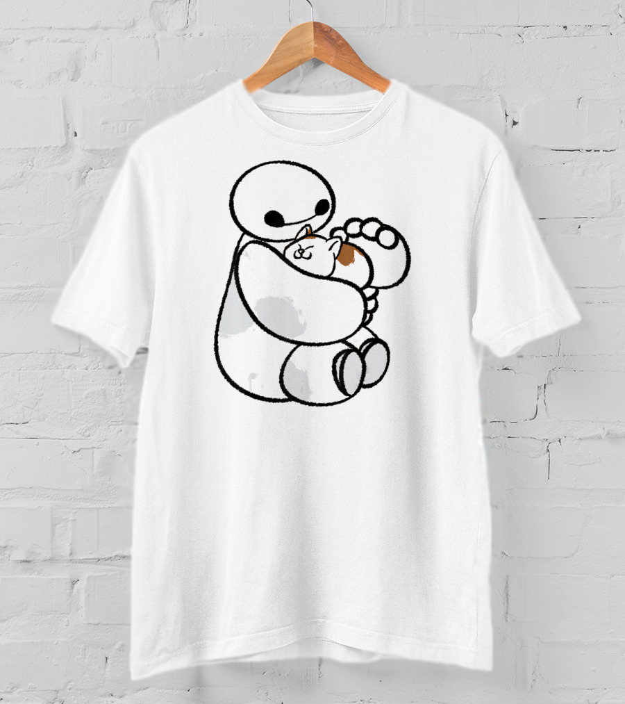 Baymax Hugging Cat Disney Big Hero 6 Cute T-Shirt