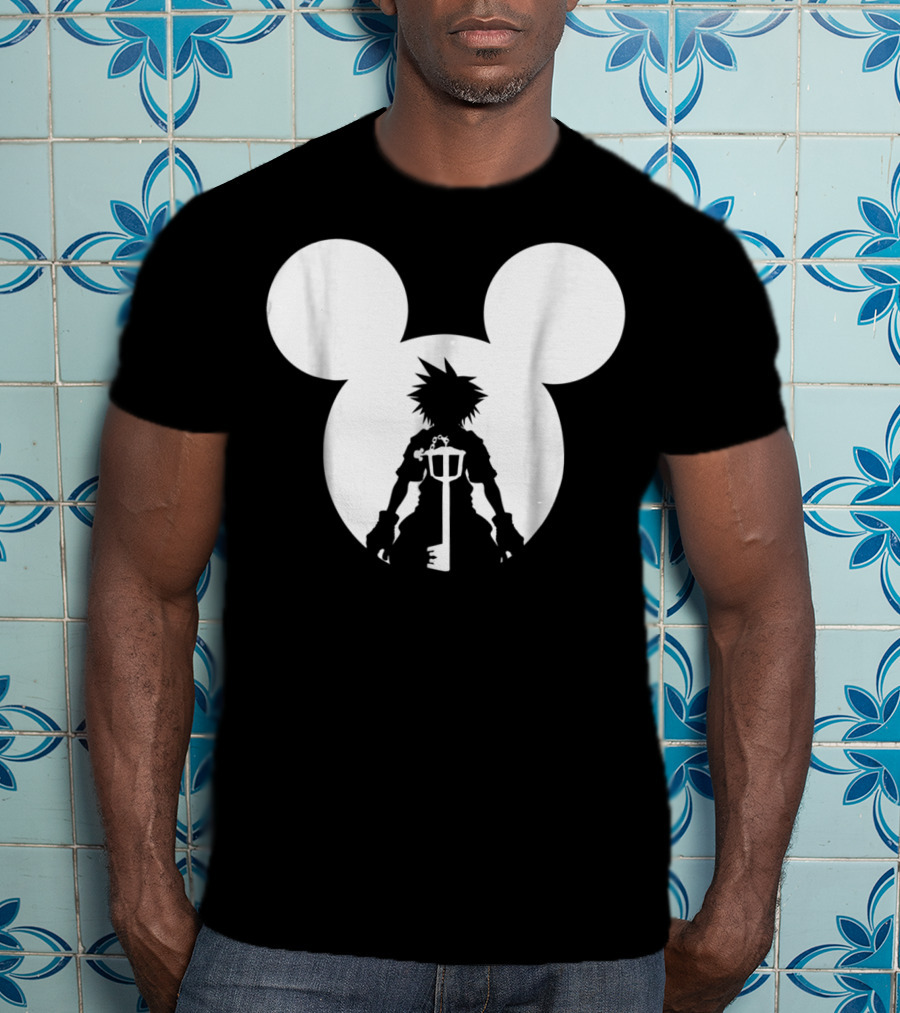 Disney Kingdom Hearts Sora Silhouette Keyblade Mickey Ears T-Shirt