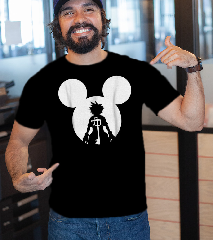 Disney Kingdom Hearts Sora Silhouette Keyblade Mickey Ears T-Shirt