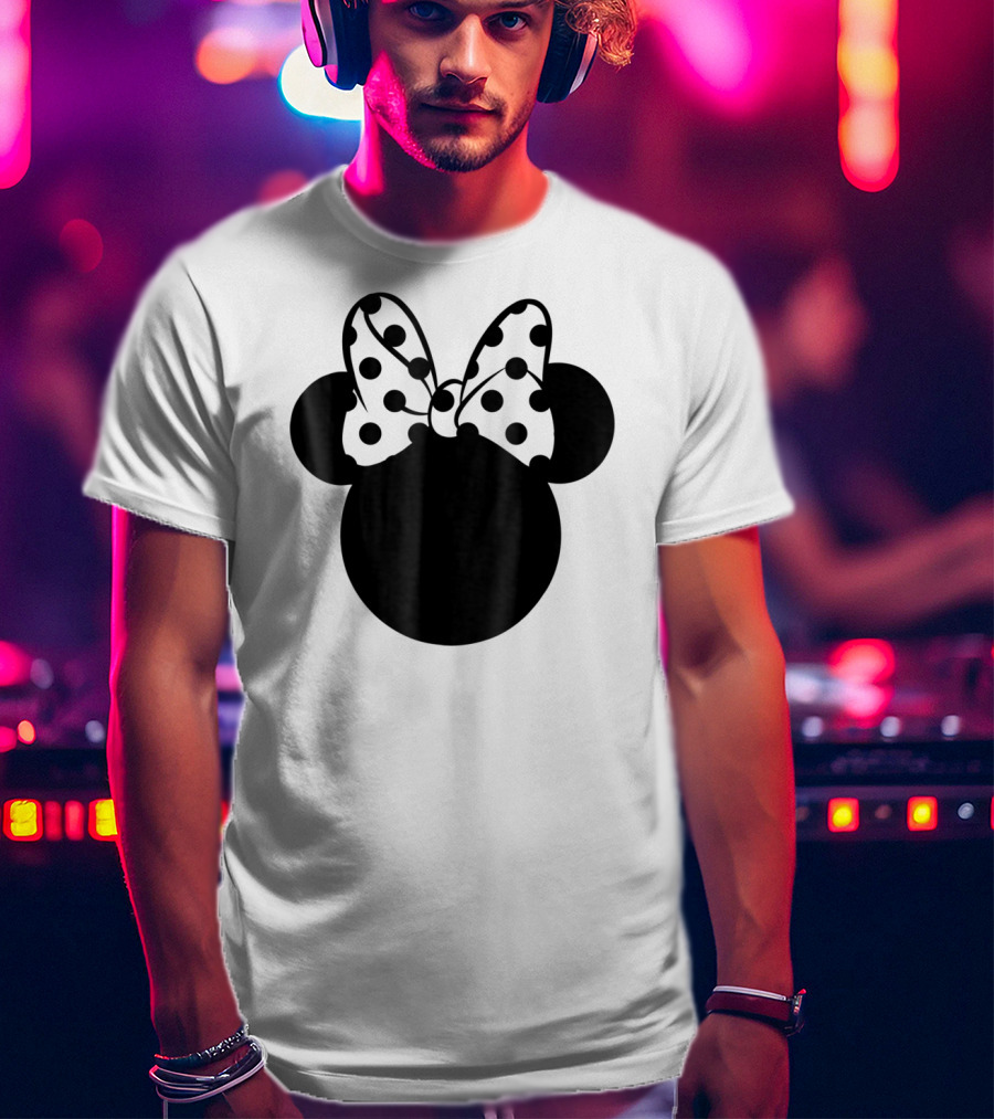 Minnie Mouse Silhouette With Polka Dot Bow Disney T-Shirt