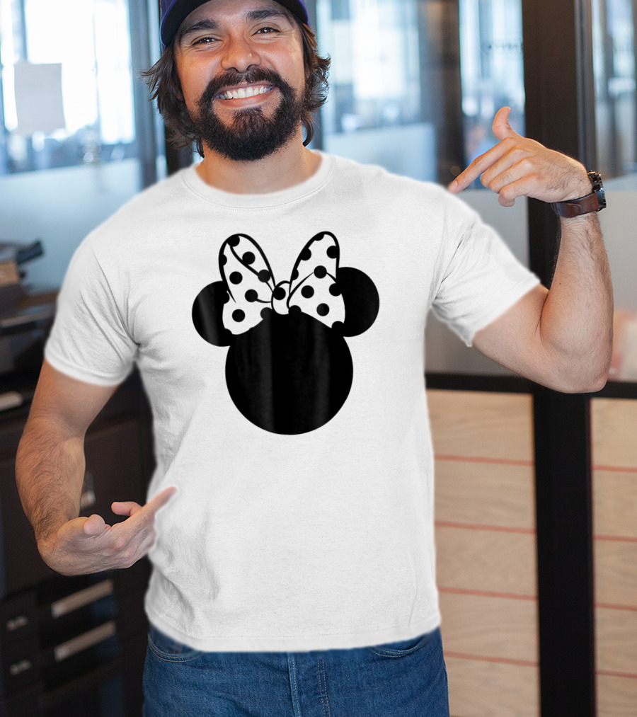 Minnie Mouse Silhouette With Polka Dot Bow Disney T-Shirt