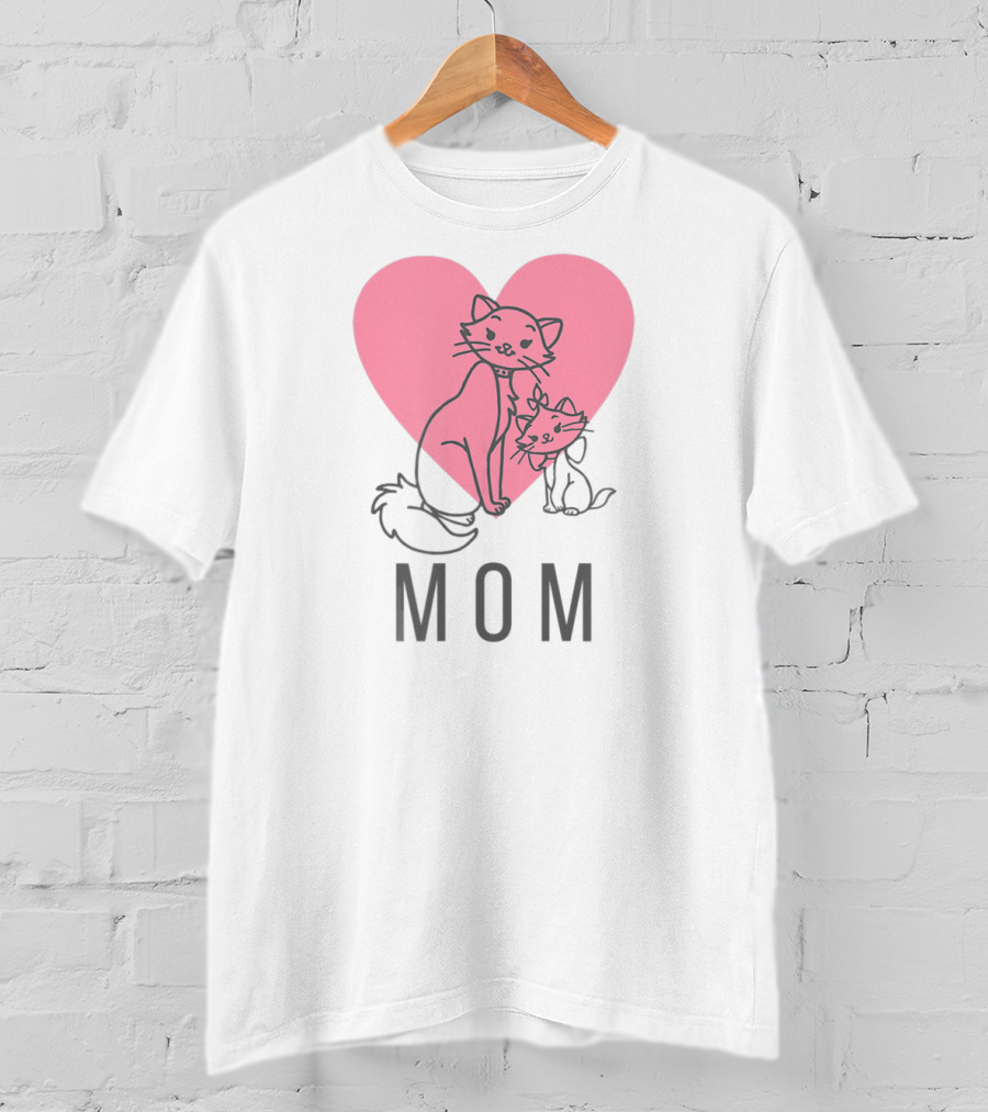 Disney Aristocats Duchess And Marie Mom Heart T-Shirt