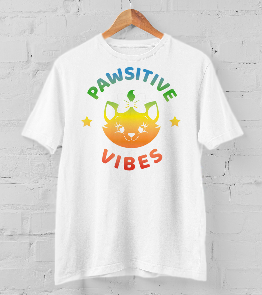 Disney The Aristocats Marie Pawsitive Vibes Colorful Cat T-Shirt