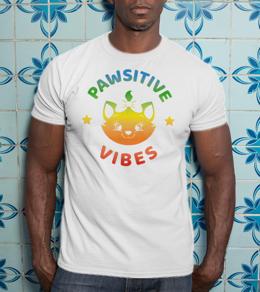 Disney The Aristocats Marie Pawsitive Vibes Colorful Cat T-Shirt