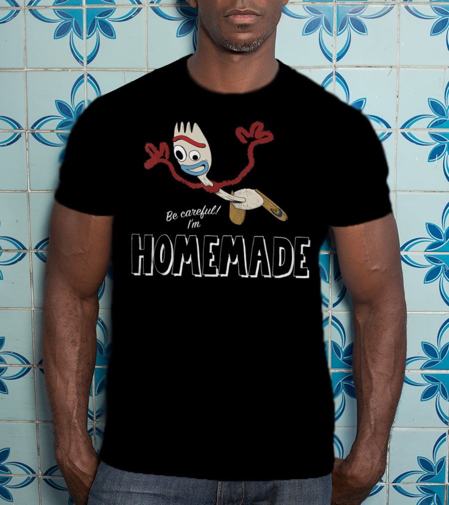 Disney Pixar Toy Story 4 Forky Be Careful I'm Homemade Character T-Shirt
