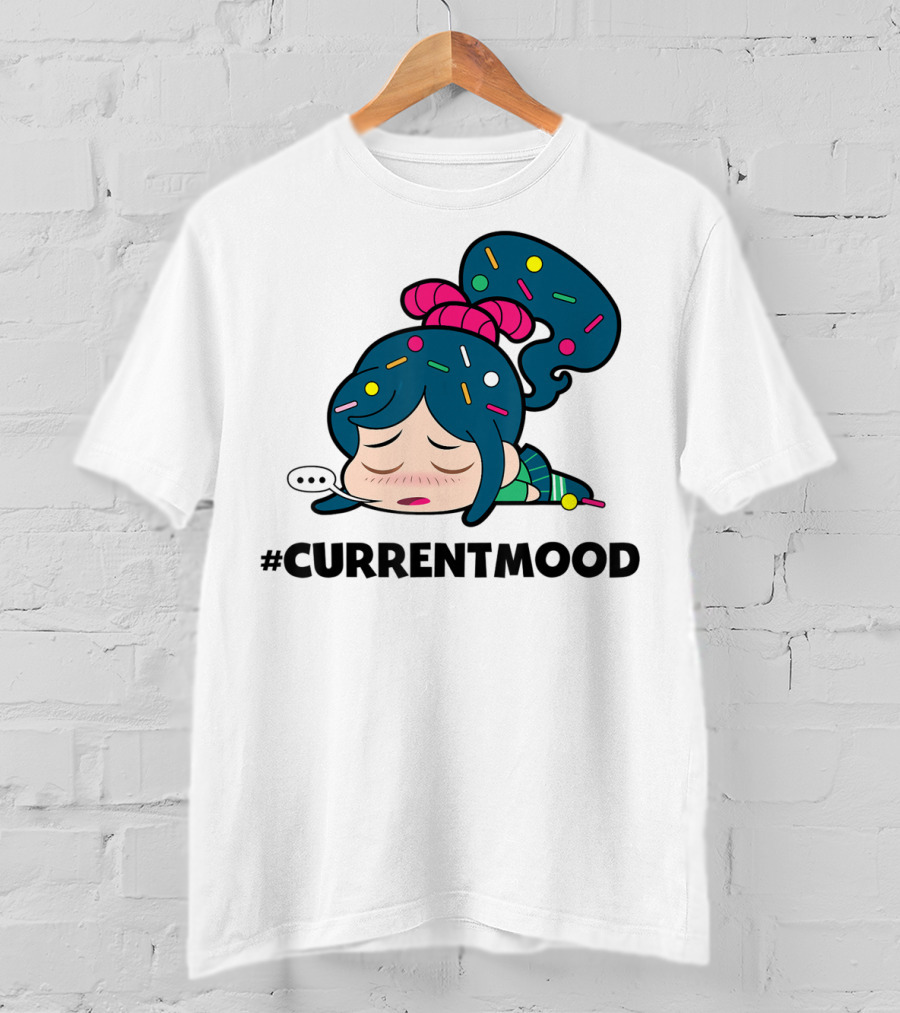 Disney Wreck It Ralph Vanellope #CurrentMood Sprinkles Hair Exhausted Expression T-Shirt