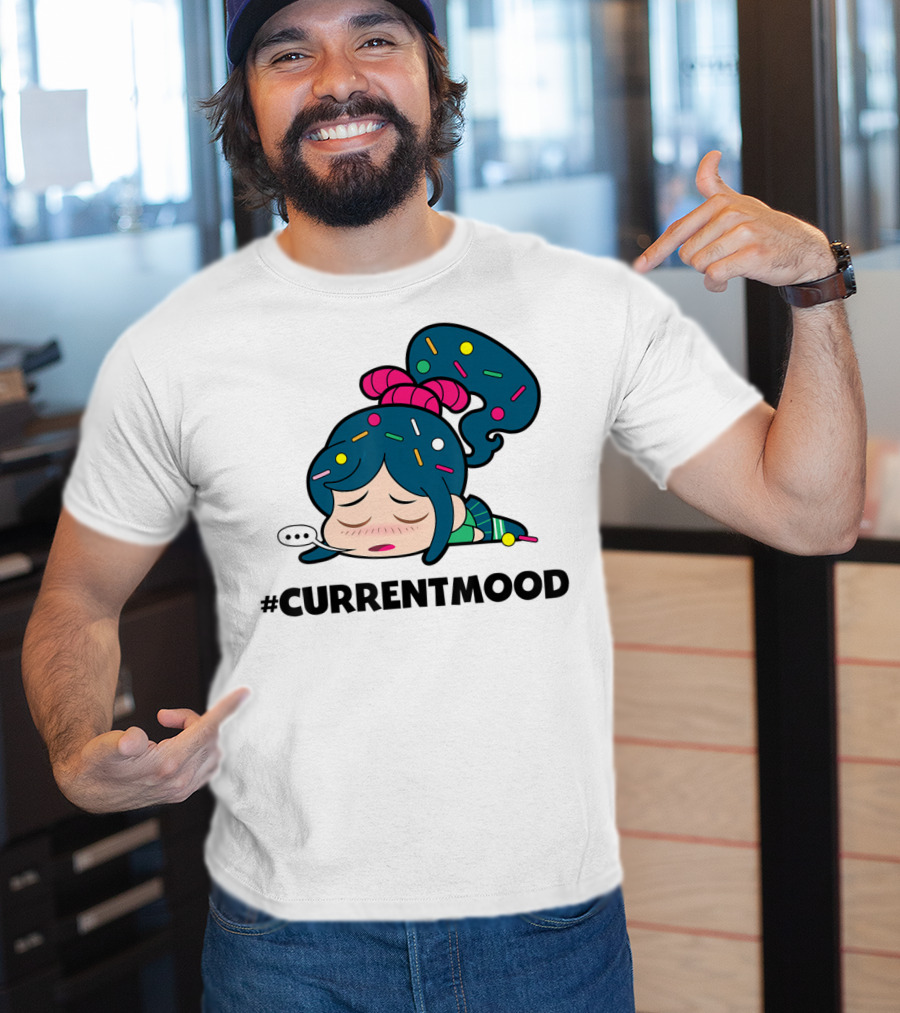 Disney Wreck It Ralph Vanellope #CurrentMood Sprinkles Hair Exhausted Expression T-Shirt