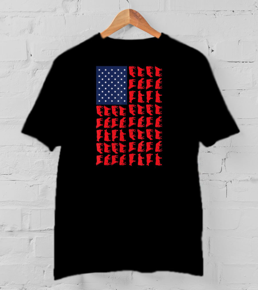 American Flag Cow Heifer July 4 Farmer Cattle T-Shirt