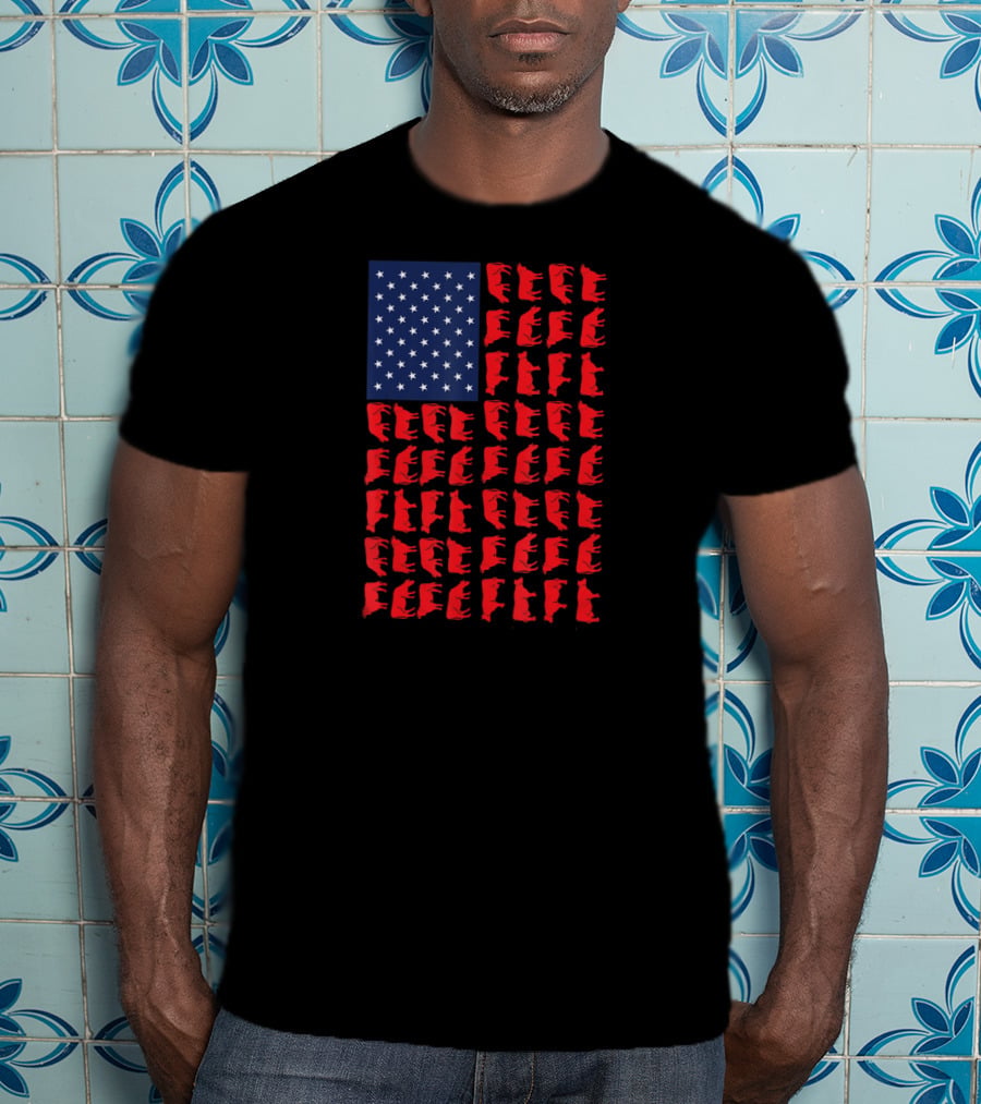 American Flag Cow Heifer July 4 Farmer Cattle T-Shirt