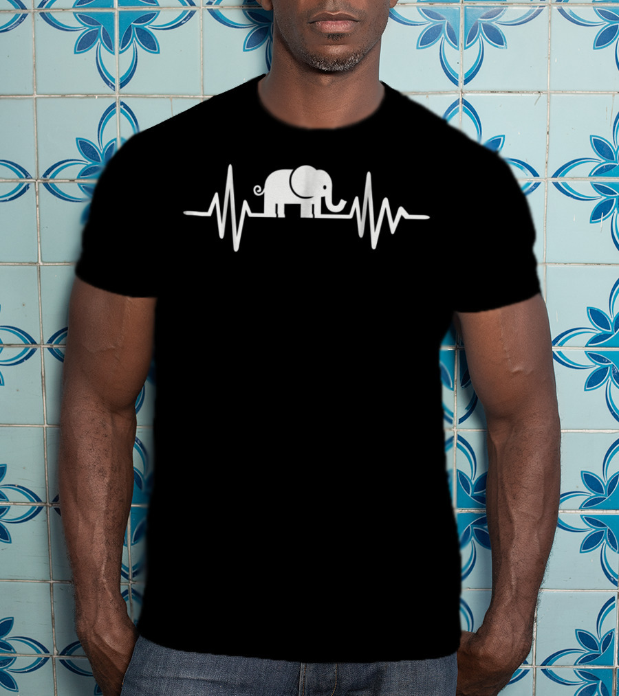 Elephant Frequency Heartbeat Line T-Shirt