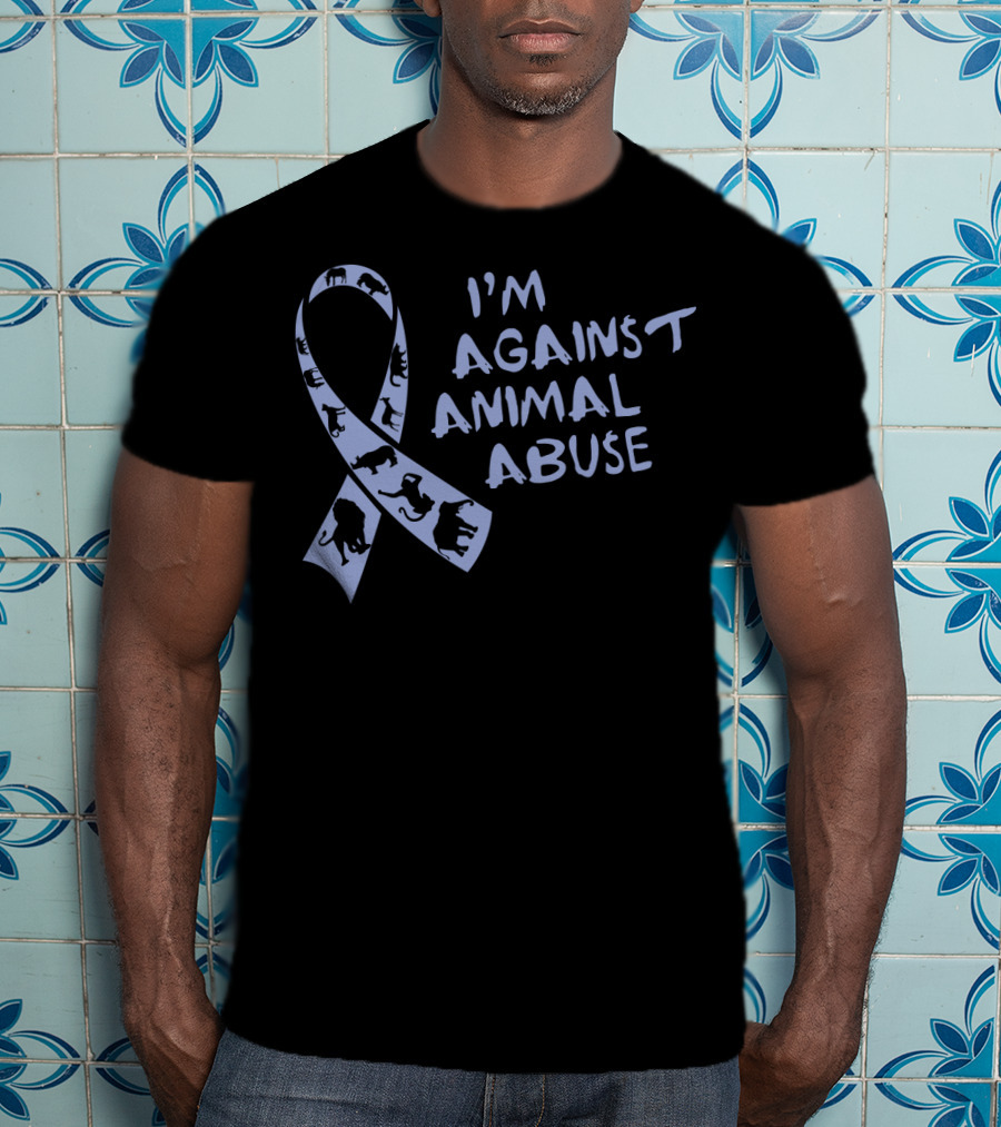 I'm Against Animal Abuse Ribbon With Animal T-Shirt