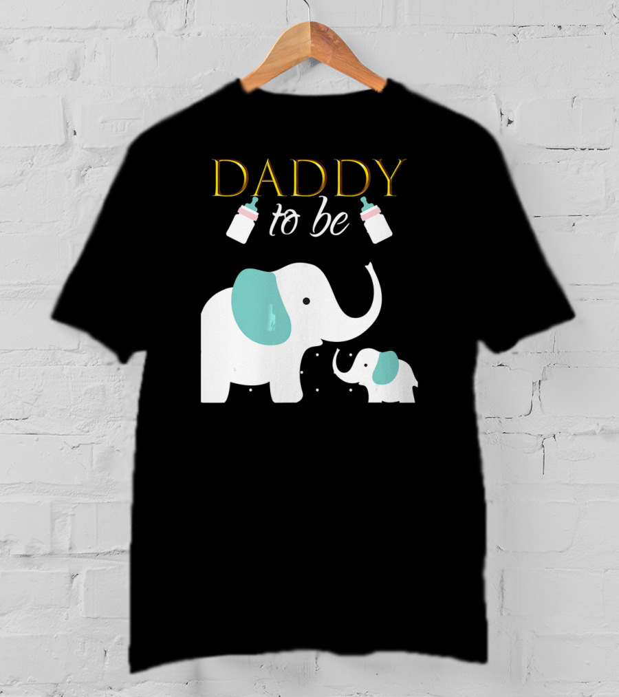 DADDY To Be Mens Elephant Baby Shower Boy T-Shirt